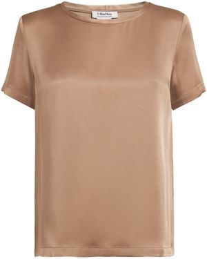Max Mara Satin Rebecca T-Shirt - Natural