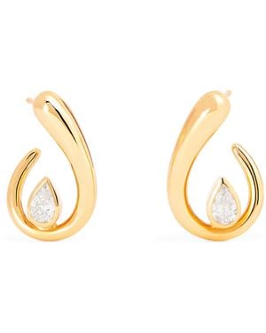 SHAY And Diamond Loop Earrings - Metallic