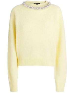Maje Removable Jewel-Collar Jumper - Yellow