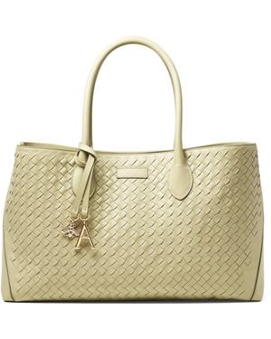 Aspinal of London Woven Leather London Tote Bag - Natural