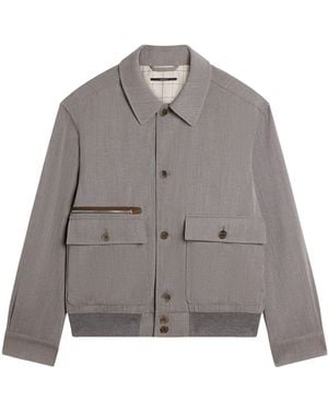dunhill Wool Super 120S Bomber Jacket - Grey