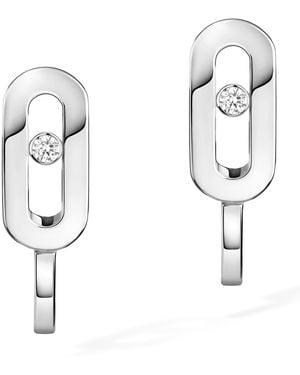 Messika Move Uno And Diamond Mini Hoop Earrings - Metallic
