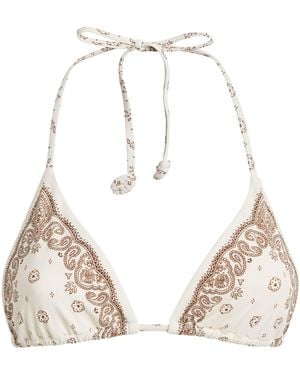 Devon Windsor Bandana Print Elis Bikini Top - Natural