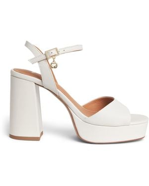 Maje Leather Platform Sandals 100 - White