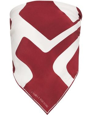 Camilla & Marc Silk Printed Scarf Top - Red