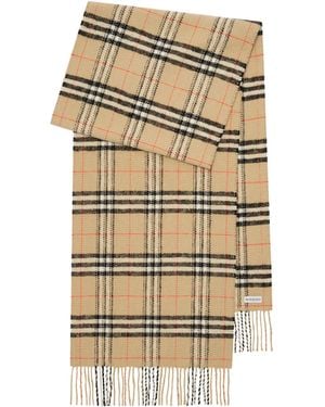 Burberry Cashmere Check Scarf - Natural