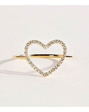 Rosa De La Cruz And Diamond Love Heart Ring - Natural