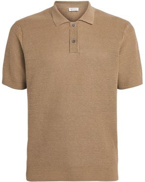 Sunspel Linen-Silk Honeycomb Polo Shirt - Brown