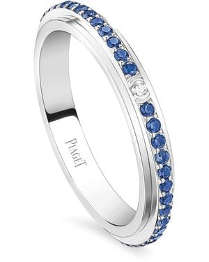 Piaget Diamond And Sapphire Possession Ring - Blue