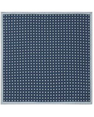 Canali Silk Medallion Print Pocket Square - Blue
