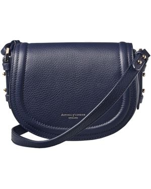Aspinal of London Small Leather Stella Cross-Body Satchel - Blue