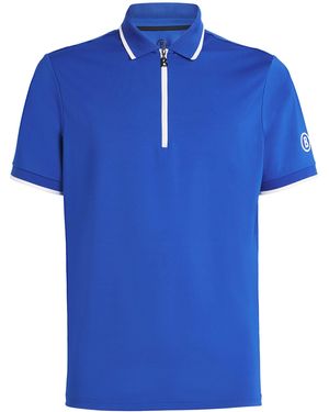 Bogner Contrast Zip-Up Polo Shirt - Blue