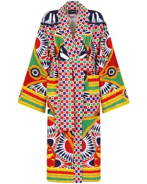 Dolce & Gabbana Terry Cotton Carretto Robe - White