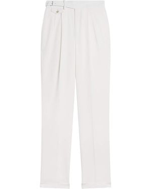 dunhill Wool Double-Pleated Formal Trousers - White