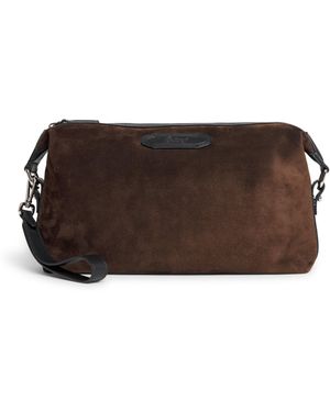 Brioni Suede Via Veneto Pouch - Brown