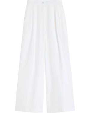 Weekend by Maxmara Cotton Wide-Leg Trousers - White