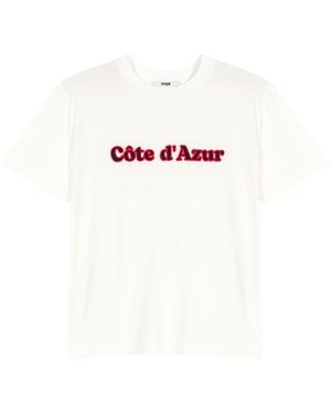 Maje Cotton Embroidered T-Shirt - White