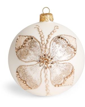 Harrods Glitter Butterfly Bauble - Natural