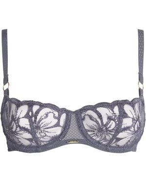 Chantelle Lace Fleur Half Cup Balcony Bra - Grey