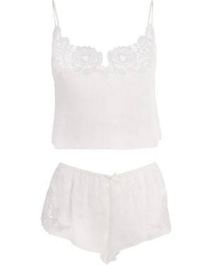 Skims Silk Romance Cami Top And Shorts Set - White