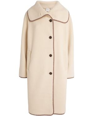 Varley Bonded-Fleece Clemence Cape Coat - Natural