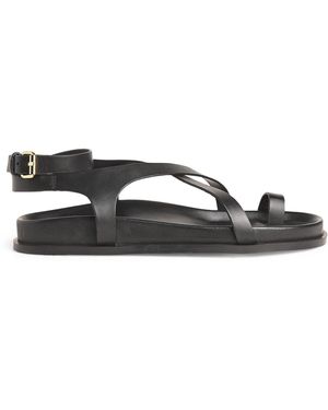 A.Emery Leather Jalen Slim Sandals - Black