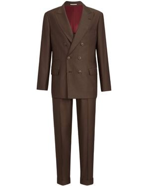 Brunello Cucinelli Virgin Wool-Cashmere Leisure Two-Piece Suit - Brown