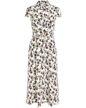 Emilia Wickstead Silk Floral Isabeli Midi Dress - White