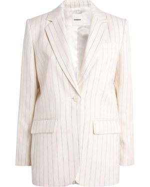 Sandro Sequinned Stripe Blazer - White