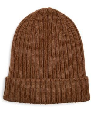 Le Bonnet Wool Ribbed Beanie - Brown