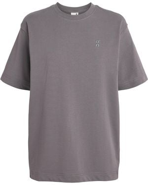 On Shoes Stretch-Organic Cott Club Collective T-Shirt - Grey