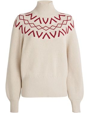 Varley Knitted Fair Isle Marcie Jumper - White