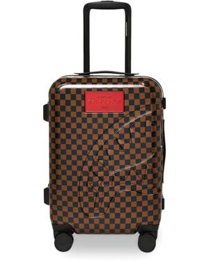 Sprayground Embossed Check Cabin Suitcase - Brown