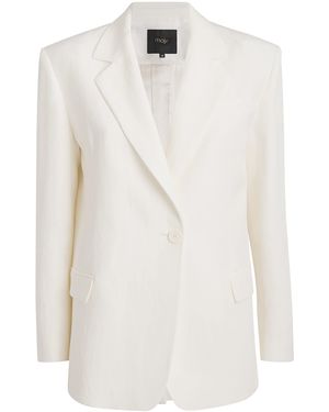 Maje Single-Breasted Blazer - White