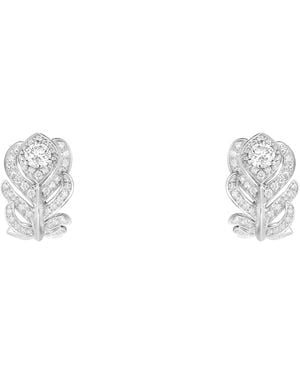 Boucheron And Diamond Plume De Paon Clip-On Earrings - White