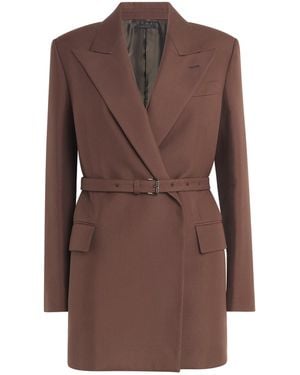 Brioni Silk Belted Prisca Blazer - Brown