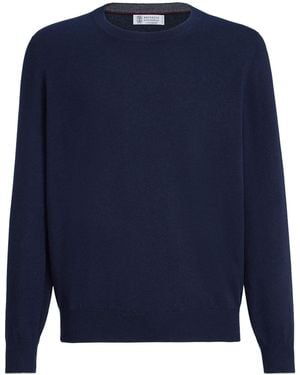 Brunello Cucinelli Cashmere Crew-Neck Jumper - Blue