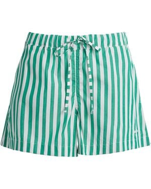 Hunza G Cotton Stripe Cabana Shorts - Green