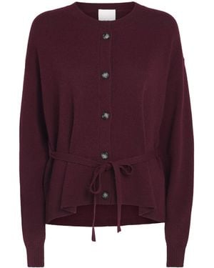 Allude Wool-Cashmere Belted Cardigan - Purple