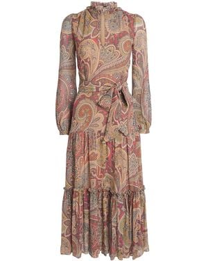 Etro Silk Tie-Waist Maxi Dress - Brown