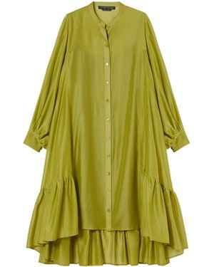 Marina Rinaldi X Maccapani Cotton-Silk Macro Midi Dress - Green