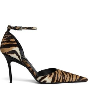 Alaïa Haircalf Animal Print D'Orsay Court Shoes 90 - Black