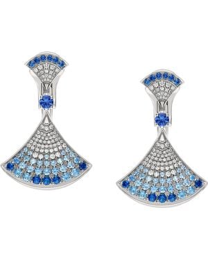 BVLGARI Diamond And Sapphire Divas' Dream Earrings - Blue