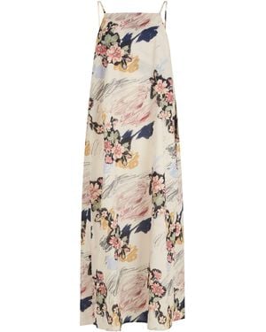 Desmond & Dempsey Organic Cotton Love Print Nightie - Natural