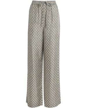 Polo Ralph Lauren Silk Floral Wide-Leg Trousers - Grey