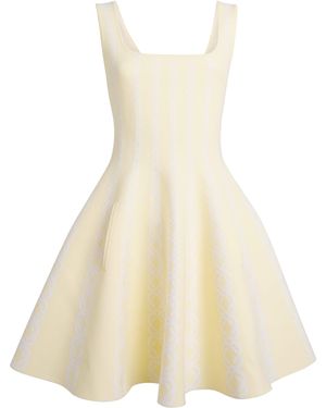 Maje Jacquard Skater Mini Dress - Natural