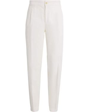 Isaia Corduroy Pleated Pants - White