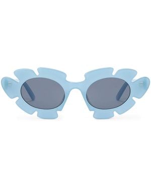 Loewe Acetate Oval Flower Sunglasses - Blue