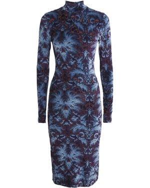 Etro Velvet Baroque Midi Dress - Blue