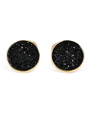 Babette Wasserman Plated Moondust Round Cufflinks - Black